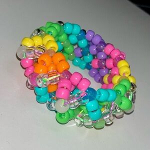 Kandi Rave Bracelet | neon rainbow (UV reactive, glow in the dark)